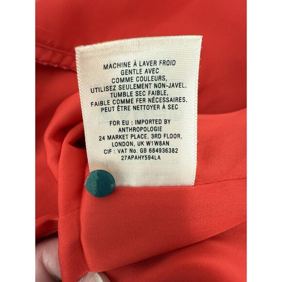 Anthropologie Vanessa Virginia Women's Boho Dress SMALL Red Floral Easy Wear - Picture 10 of 12